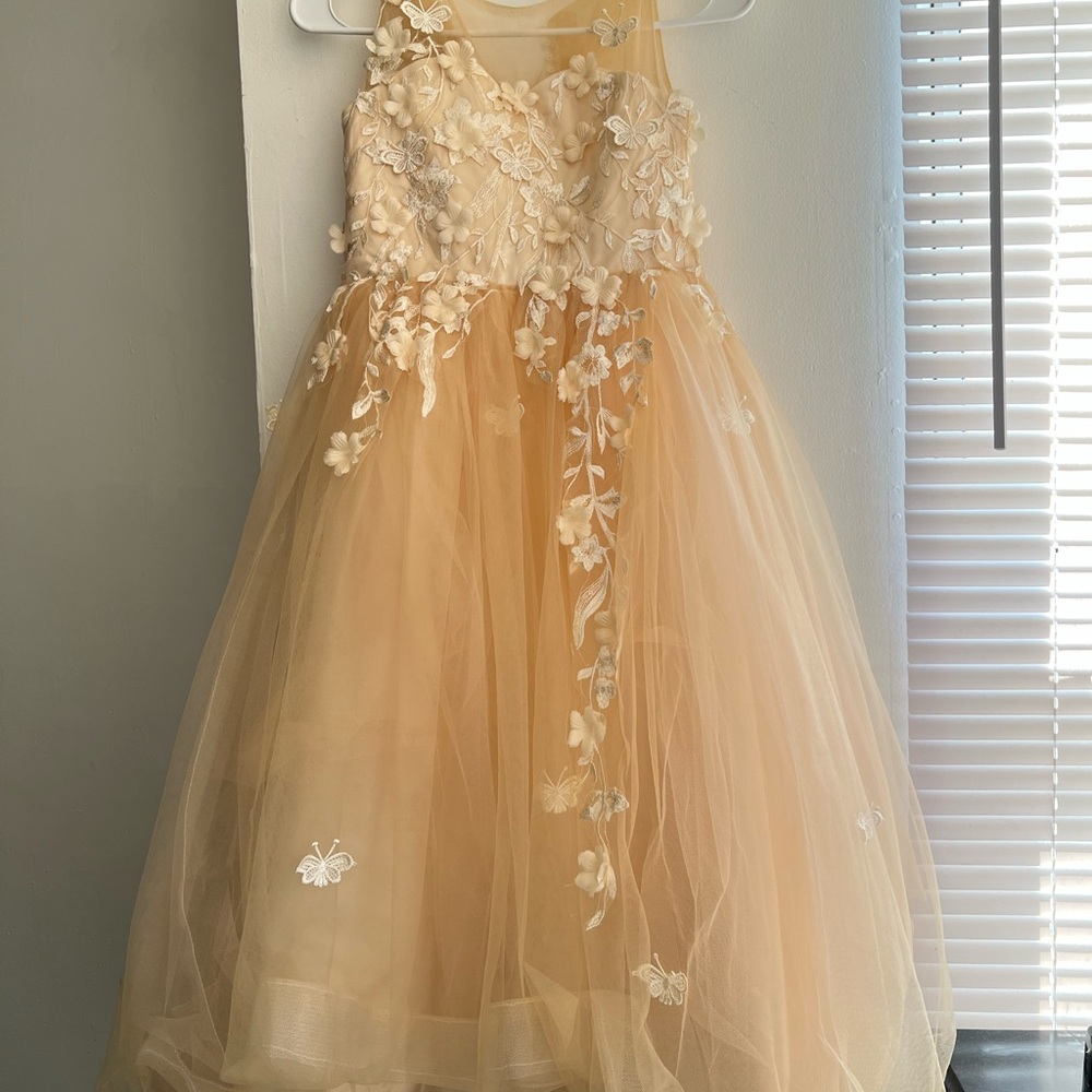 Cream A-line Halter Formal Dress for Weddings